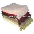 High Quality Organic Bamboo Material Sofa Throw Woven Blanket With Brushed